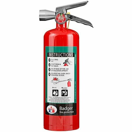 BADGER Extra 24567 5 lb. Halotron-1 Fire Extinguisher with Wall Hook - UL Rating 5-B:C 47224567